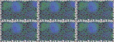 Tasarım için Raster Kelebekleri. Fantezi renkli resimler koleksiyonu. Raster illüstrasyonu. Farklı renkte kelebeklerden kusursuz. Giysi biçimi için mavi ve yeşil arkaplan dekoru.