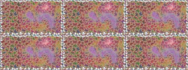 Raster illüstrasyonu. Renkli kelebeklerin kusursuz arka planı. Kumaş, kağıt, ambalaj kâğıdı ve duvar kağıdı tasarımı için güzel bir arkaplan..