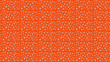 Raster illüstrasyonundaki çiçek desenli çizim. Turuncu renkte çiçekler.