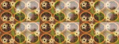 Süslü dekorasyon. Raster illüstrasyonu. Damask altın soyut çiçek deseni bej, nötr ve kahverengi renkler.