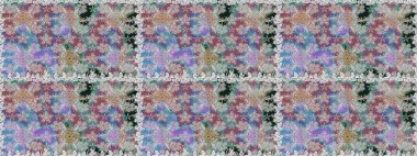 Küçük çiçekli kusursuz yay deseni. Suluboya stilinde gri ve nötr renklerde. Raster illüstrasyonu.