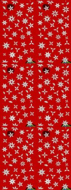 Klasik çiçek tasarımı elementleri. Raster illüstrasyonu. Kırmızı kıvırcık çiçekler kırmızı renkte şekillenir.