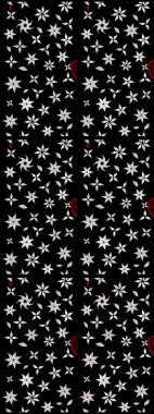 Çiçek ve yapraklı çiçek deseni. Küçük çiçekli şirin bir desen. Raster illüstrasyonu.