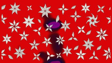 Renkli Bahar Teması eskiz kalıbı. Raster Modaya uygun kumaş deseni. Kırmızı renkli şirin çiçek deseni. Düz Çiçek Elementleri Tasarımı.