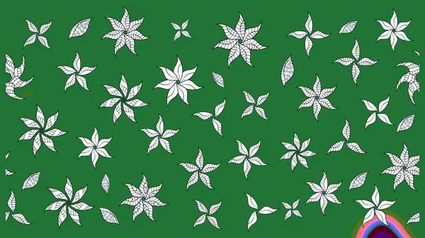 Arkaplan dokusu, duvar kağıdı, yeşil renkli çiçek teması. Soyut etnik raster çizim kalıbı. Kabile sanatı boho baskısı, klasik çiçek arkaplanı.