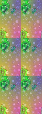 Düz Çiçek Elementleri Tasarımı. Raster illüstrasyonu. Taslak desenli, modaya uygun kumaş deseni. Şirin çiçek elementleri. Renkli Bahar Teması çizim şablonu.