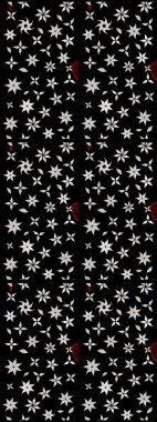 Çiçek ve yapraklı çiçek deseni. Küçük çiçekli şirin bir desen. Raster illüstrasyonu.