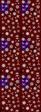 Davetiye ve kartpostal tasarımı için dekoratif çiçek unsurları. Şirin, zarif çiçekler Raster illüstrasyonu. Tekstil için figür. Yapraklı çizim şekli. Poster veya kapak için arkaplan.