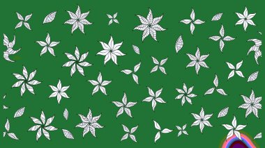 Arkaplan dokusu, duvar kağıdı, yeşil renkli çiçek teması. Soyut etnik raster çizim kalıbı. Kabile sanatı boho baskısı, klasik çiçek arkaplanı.