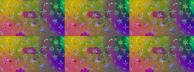 Parlak renkli çiçekli ve yeşil yapraklı harika bir çiçek deseni. Halk tarzı. Modern çiçek arkaplanı. Moda baskıları için zarif bir şablon.