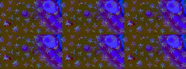 Raster güzel kumaş deseni çiziyor. Düz Çiçek Elementleri Tasarımı. Çiçek deseni. Renkli Bahar Teması çizim şablonu.