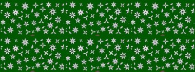 Klasik çiçek tasarımı elementleri. Raster illüstrasyonu. Yeşil ve nötr kıvırcık çiçekler yeşil ve nötr renklerde şekillenir.