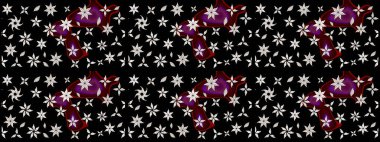 Çiçeksel fantezi tasarımı ve parlak bir arka plan çizimi. Düz Çiçek Elementleri Tasarımı. Renkli Bahar Teması çizim şablonu.