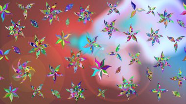 Raster - stok. Kahverengi çiçekli eskiz deseni, suluboya çiçek deseni, sevimli çiçek, duvar kağıdı, kart veya kumaş için fayanslı.