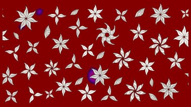 Suluboya stilinde kırmızı renkte. Küçük çiçekli yay deseni çiz. Raster illüstrasyonu.