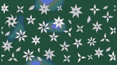 Moda baskıları için zarif bir şablon. Parlak renkli çiçekli ve yeşil yapraklı harika bir çiçek deseni. Halk tarzı. Modern çiçek arkaplanı.