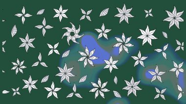 El çizimi. Raster illüstrasyonu. Çiçekli, yapraklı, çiçek desenli çizim..