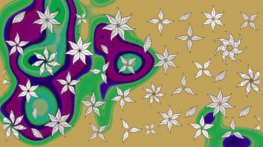 Raster Hip kumaş deseni. Eskiz Vintage Çiçek Deseni.