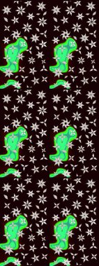 Suluboya çizim kalıbı. Suluboya tarzında siyah renkte çiçekler. Çiçek izi.