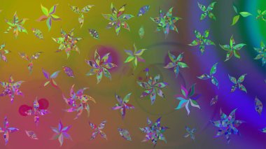 Yeşil renkler üzerine çiçek desenli çizimler, el yapımı papatyalar, papatyalar. Tekrarlayan çiçek arkaplanı, zarif yeşil çiçek duvar kağıdı.