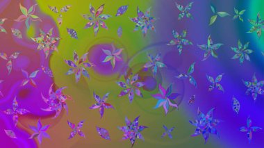 Raster illüstrasyonu. Güzel kumaş deseni. Bahar çiçekli güzel bir çiçek deseni..