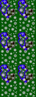 Yumuşak, yeşil renkli bahar çiçekleri. Çiçek ve yapraklı karalama şeklinde Raster çiçek deseni. Raster illüstrasyonu.