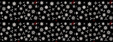 Raster güzel bir çiçek deseni çizmiş. Bahar mevsimi. Siyah ve nötr renklerde çiçekler. Nazik romantik baskı. Tatil havası..