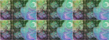 Yumuşak, yeşil renkli bahar çiçekleri. Çiçekli karalama şeklinde Raster çiçek deseni. Raster illüstrasyonu.