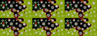 Raster çiçek desenleri çiziyor. Vadinin yeşil renkli çiçekleri.