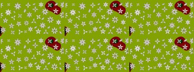 Küçük çiçekte güzel bir desen. Yeşil çiçekli bahar çiçekleri. Küçük renkli çiçekler. Motley illüstrasyonu. Moda baskıları için zarif bir şablon.