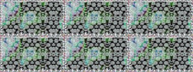 Çiçek süsü ile kusursuz desen. Gri renkli çiçekler. Raster illüstrasyonu.