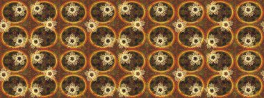 Raster illüstrasyonu. Bokeh kahverengisi, turuncu ve sarı ve kar taneleriyle dekoratif Noel arkaplanı.