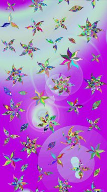 Taslak dekoratif arka plan, çiçek mandala. Çiçek. Raster illüstrasyonu. Menekşe ve nötr renklerde.