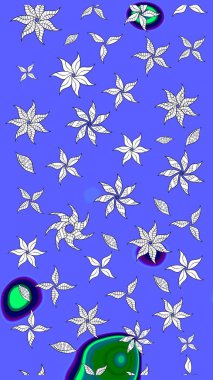 Raster illüstrasyonu. Çiçek. Taslak dekoratif arka plan, çiçek mandala. Mavi ve nötr renklerde.