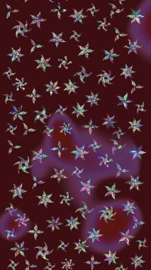 Chichi 'nin kumaş kalıbını çiz. Raster illüstrasyonu. Düz Çiçek Elementleri Tasarımı. Çiçek deseni. Renkli Bahar Teması çizim şablonu.