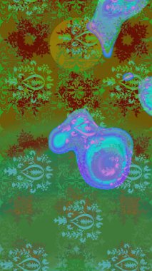 Raster illüstrasyonu. Tekstil veya kitap kapakları, imalat, duvar kağıtları, baskı, hediye paketi ve yapıştırma kitabı için çiçek eskizi geçmişi. Küçük ölçekli çiçeklerdeki basit sevimli desen.