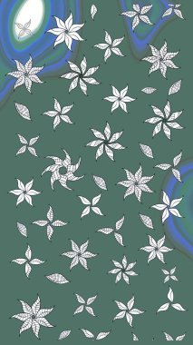 Robot resim. Küçük çiçekteki sevimli çiçek deseni. Raster illüstrasyonu.