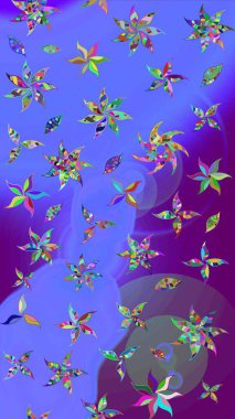 Poster ya da kapak için arka plan. Şirin, zarif çiçekler Raster illüstrasyonu. Davetiye ve kartpostal tasarımı için dekoratif çiçek unsurları. Tekstil için figür. Yapraklı çizim deseni.