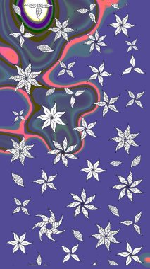 Raster deseni. Yumuşak, yaz çiçekleri mor ve nötr renklerde. Küçük çiçekteki sevimli çiçek deseni. Raster illüstrasyonu.