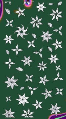 Çizim çiçek deseni duvar kâğıdı olarak kullanılabilir. Raster illüstrasyonu. Yeşil ve nötr renkte çiçekler.