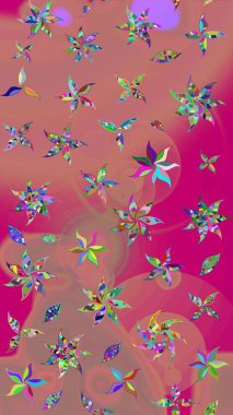 Raster hisseleri. Eskiz arkaplan modeli. Suluboya, elle çizilmiş. Pembe ve morumsu çiçekler..