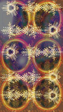 Kışın sembolü. Raster illüstrasyon kar taneleri. Kahverengi, gri ve sarı renklerde izole suluboya kar taneleri. Güzel dekorasyon.