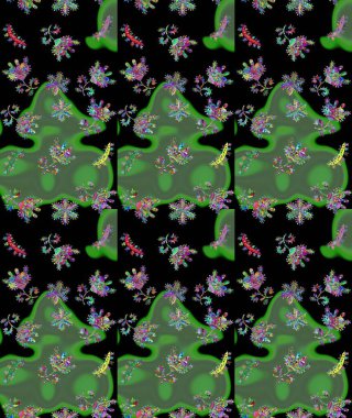 Raster illüstrasyonu. Kar taneleri deseni. Kar taneleri arka planda. Renkli arka planda izole edilmiş kar tanelerinin düz tasarımı. Kar tanesi süslemeli desen.