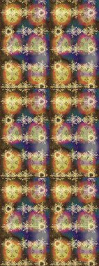 Renkli arka planda izole tatlı kar taneleri. Soyut mandala ya da tuhaf kar tanesi çizgisi sanat tasarımı. Raster illüstrasyonu.