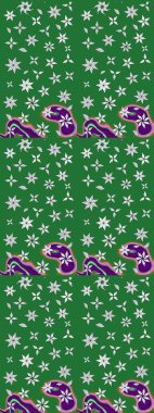 Yeşil ve nötr yeşil ve nötr. Retro tekstil tasarım koleksiyonu. El çizimi çiçek unsurları olan soyut çizim raster deseni. 1950-1960 motifleri. Çiçekli ipek eşarp..