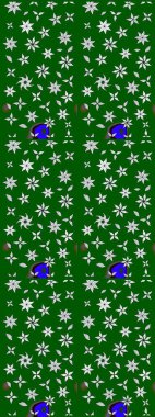 Yeşil ve nötr renklerde. 3D çiçekler, eskiz. Raster illüstrasyonu.