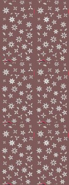 Şirin çiçekli eskiz deseni ve kahverengi ve nötr renklerde yapraklar, suluboya çiçek deseni, duvar kağıdı, kart ya da kumaş için fayanslı. Raster illüstrasyonu.