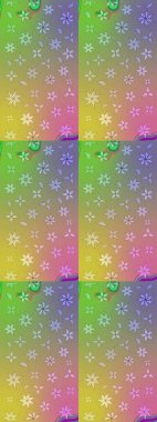 Vadinin çiçekleri tarafsız ve yeşil renklerde. Çiçekler. Soyut etnik raster çizim kalıbı.