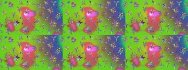 Çiçekli güzel suluboya desen. Yeşil renklerde. Raster illüstrasyonu.