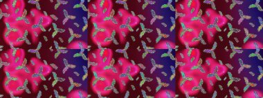 Renkli arka planda izole kar taneleri. Raster illüstrasyonu. Kar taneleri radyal kahverengi, mor ve morumsu renkler.